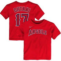 Toddler Nike Shohei Ohtani Red Los Angeles Angels Player Name & Number T-Shirt