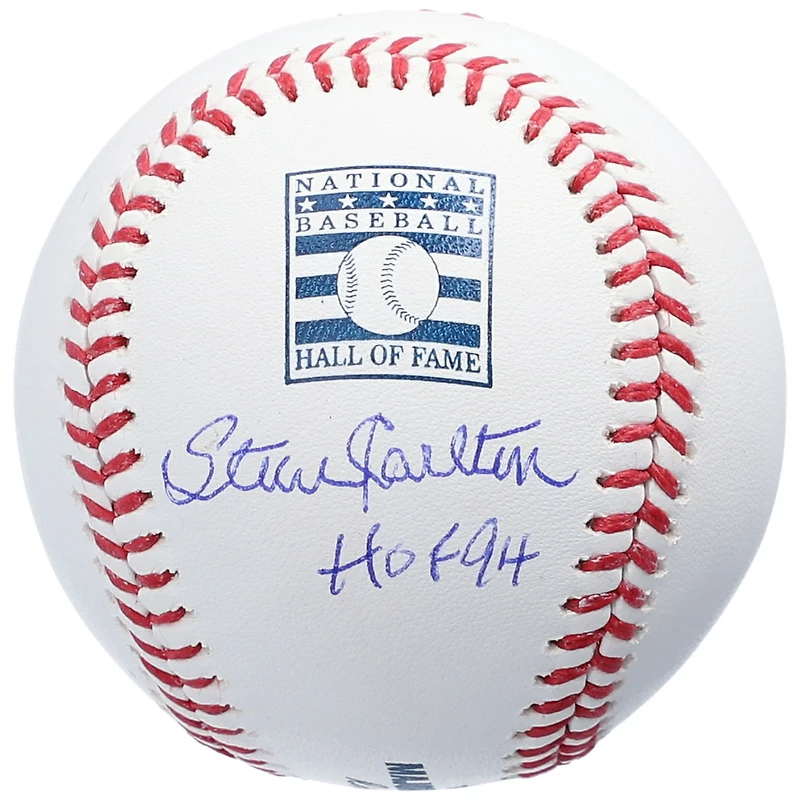 Steve Carlton Philadelphia Phillies Autographed Hall of Fame Logo Baseball with "HOF 94" Inscription