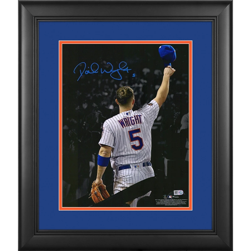 David Wright New York Mets Framed Autographed 11" x 14" Cap Tip Spotlight Photograph