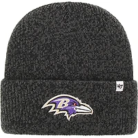 Men's '47  Black Baltimore Ravens Brain Freeze Cuffed Knit Hat