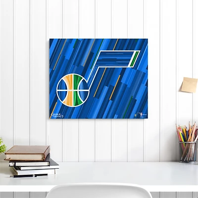 Utah Jazz Stretched 16" x 20" Embellished Canvas Giclee Print - Art by Charlie Turano III