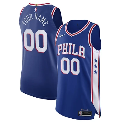 Men's Nike Blue Philadelphia 76ers 2020/21 Authentic Custom Jersey - Icon Edition