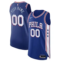 Men's Nike Blue Philadelphia 76ers 2020/21 Authentic Custom Jersey - Icon Edition