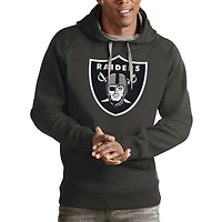 Men's Antigua Charcoal Las Vegas Raiders Victory Pullover Hoodie