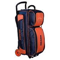 Navy Chicago Bears Triple Roller Bowling Bag