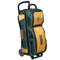 Green Green Bay Packers Triple Roller Bowling Bag