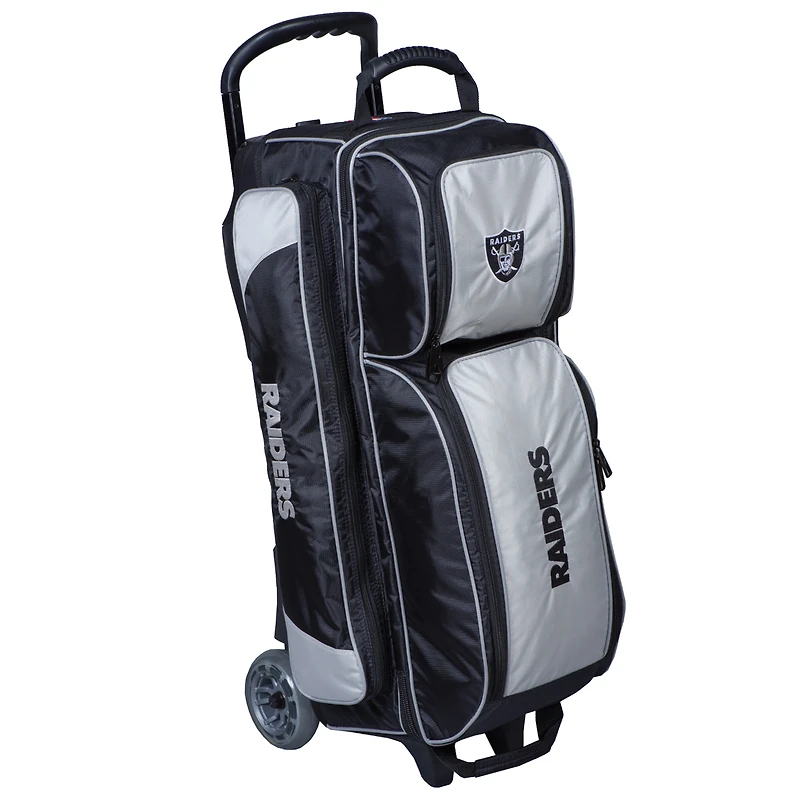 Black Las Vegas Raiders Triple Roller Bowling Bag