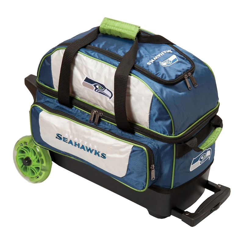College Navy Seattle Seahawks Two-Ball Roller Bowling Bag