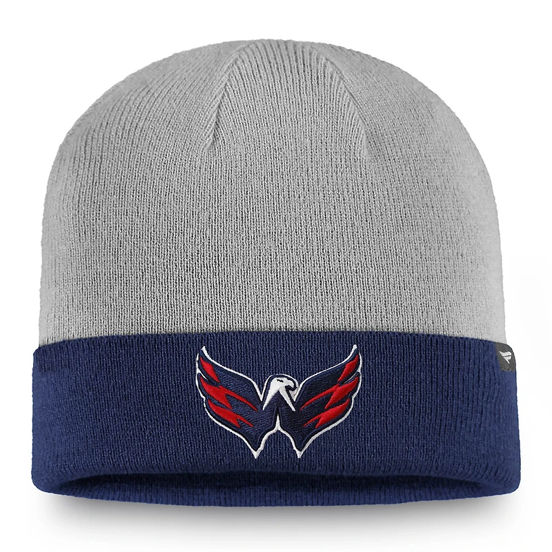 Men's Fanatics Gray/Navy Washington Capitals Cuffed Knit Hat