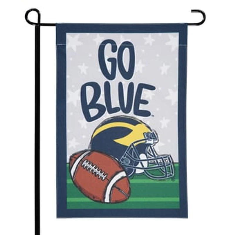 Michigan Wolverines 12'' x 18'' Team Helmet & Ball Garden Flag