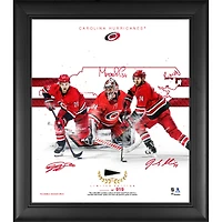 Carolina Hurricanes Framed 15" x 17" Franchise Foundations Collage with a Piece of Game Used Puck - Limited Edition of 919