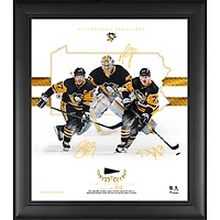 Pittsburgh Penguins Framed 15" x 17" Franchise Foundations Collage with a Piece of Game Used Puck - Limited Edition of 412