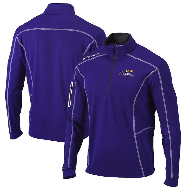 Men's Columbia Purple LSU Tigers College Football Playoff 2020 National Championship Bound Shotgun Quarter-Zip Pullover Jacket