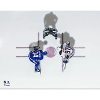 Connor McDavid Edmonton Oilers Unsigned Face-Off vs. Auston Matthews Photograph