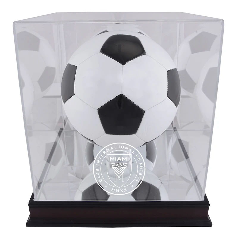 Inter Miami CF Mahogany Team Logo Soccer Ball Display Case