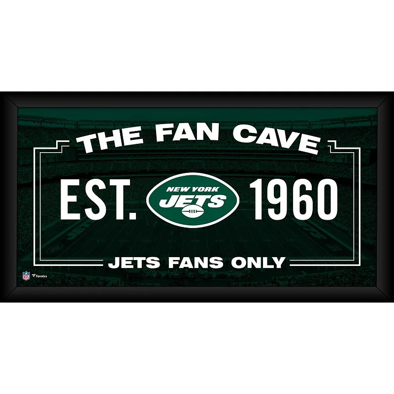 New York Jets Framed 10" x 20" Fan Cave Collage