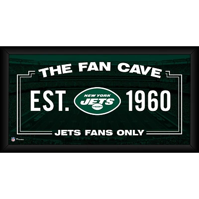 New York Jets Framed 10" x 20" Fan Cave Collage