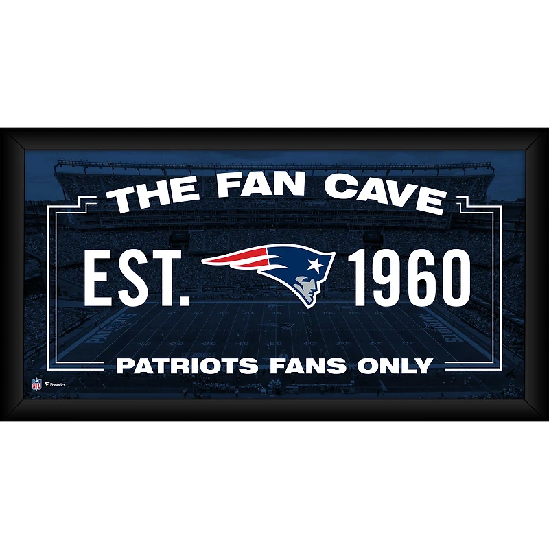 New England Patriots Framed 10" x 20" Fan Cave Collage