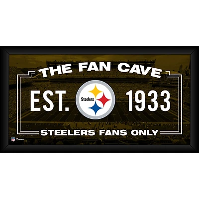 Pittsburgh Steelers Framed 10" x 20" Fan Cave Collage
