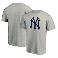 Men's Fanatics Heather Gray New York Yankees Official Logo T-Shirt