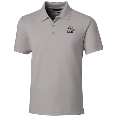 Men's Cutter & Buck Gray LSU Tigers College Football Playoff 2019 National Champions Forge Polo