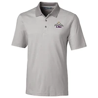Men's Cutter & Buck Gray LSU Tigers College Football Playoff 2019 National Champions Forge Tonal Stripe Big & Tall Polo