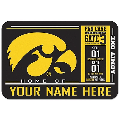 WinCraft Iowa Hawkeyes 20'' x 30'' Personalized Floor Mat