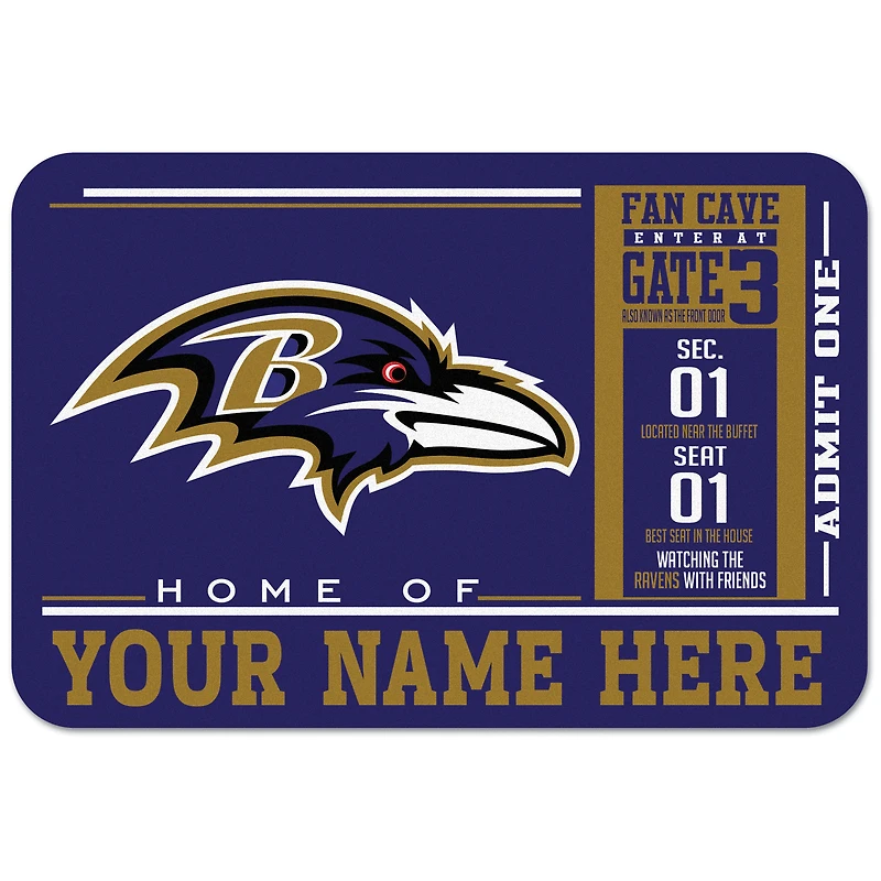 WinCraft Baltimore Ravens 20'' x 30'' Personalized Floor Mat