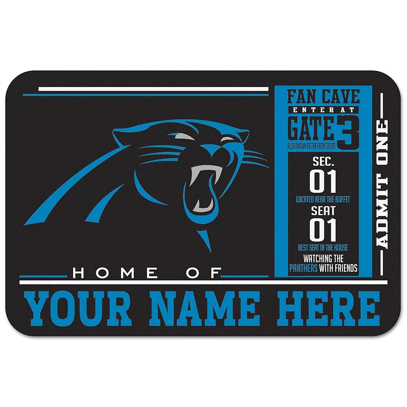 WinCraft Carolina Panthers 20'' x 30'' Personalized Floor Mat