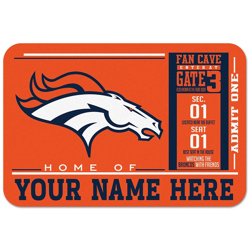 WinCraft Denver Broncos 20'' x 30'' Personalized Floor Mat