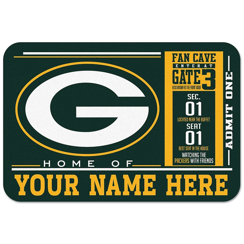 WinCraft Green Bay Packers 20'' x 30'' Personalized Floor Mat