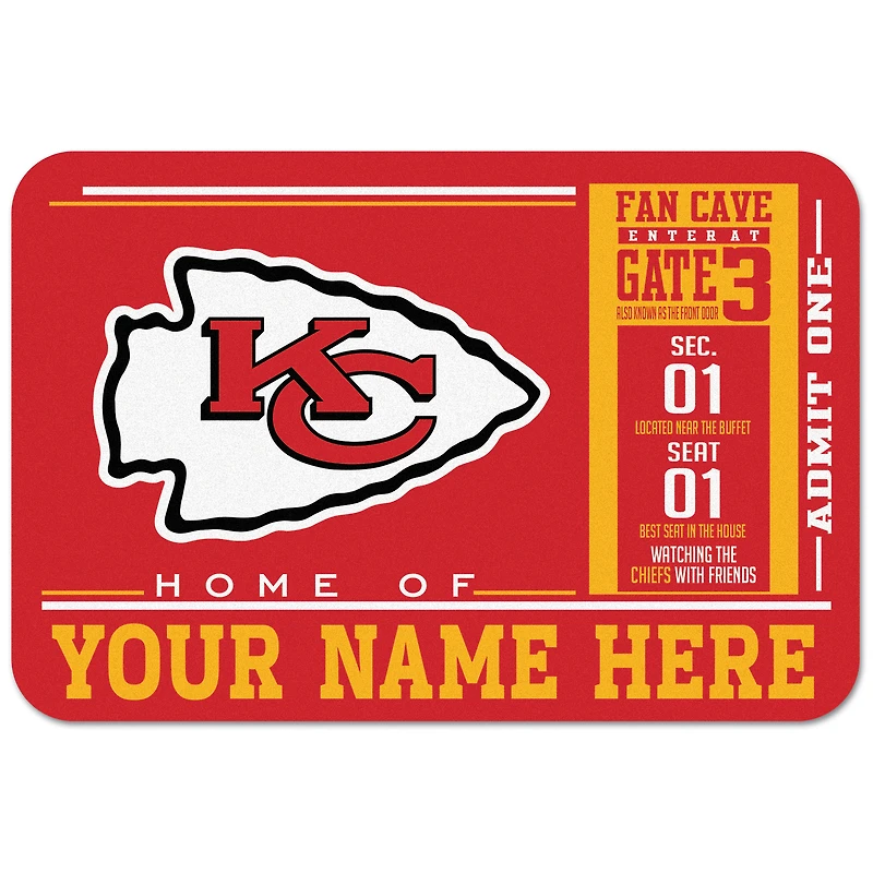 WinCraft Kansas City Chiefs 20'' x 30'' Personalized Floor Mat