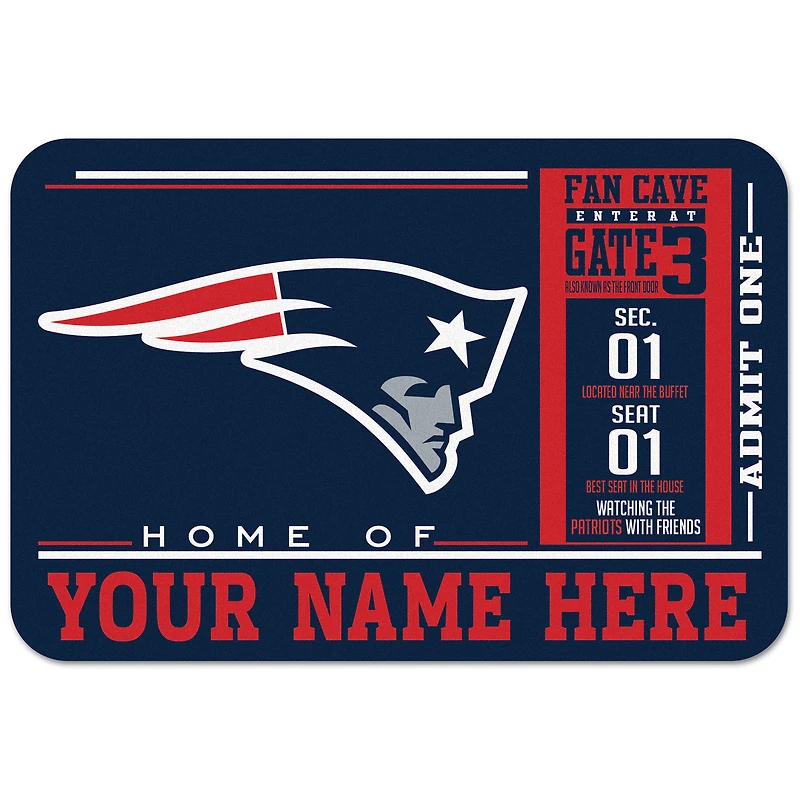 WinCraft New England Patriots 20'' x 30'' Personalized Floor Mat