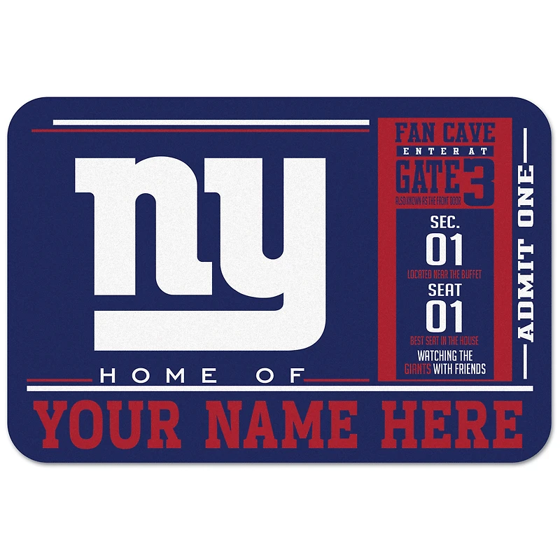 WinCraft New York Giants 20'' x 30'' Personalized Floor Mat