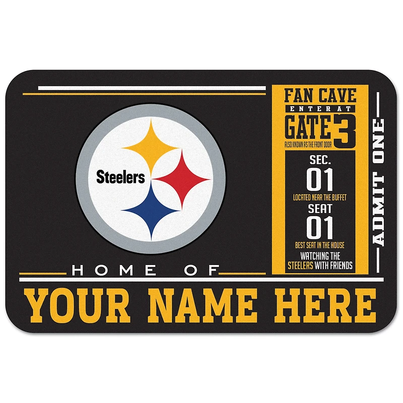 WinCraft Pittsburgh Steelers 20'' x 30'' Personalized Floor Mat