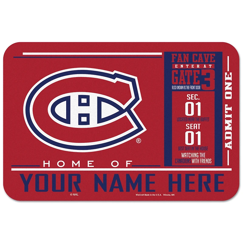WinCraft Montreal Canadiens 20'' x 30'' Personalized Floor Mat