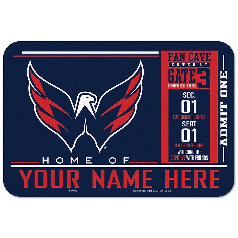 WinCraft Washington Capitals 20'' x 30'' Personalized Floor Mat