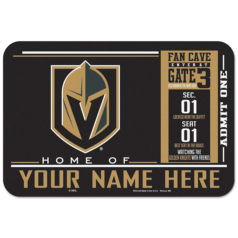 WinCraft Vegas Golden Knights 20'' x 30'' Personalized Floor Mat