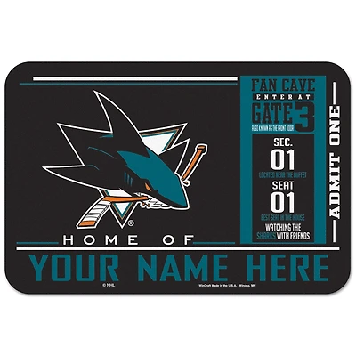 WinCraft San Jose Sharks 20'' x 30'' Personalized Floor Mat