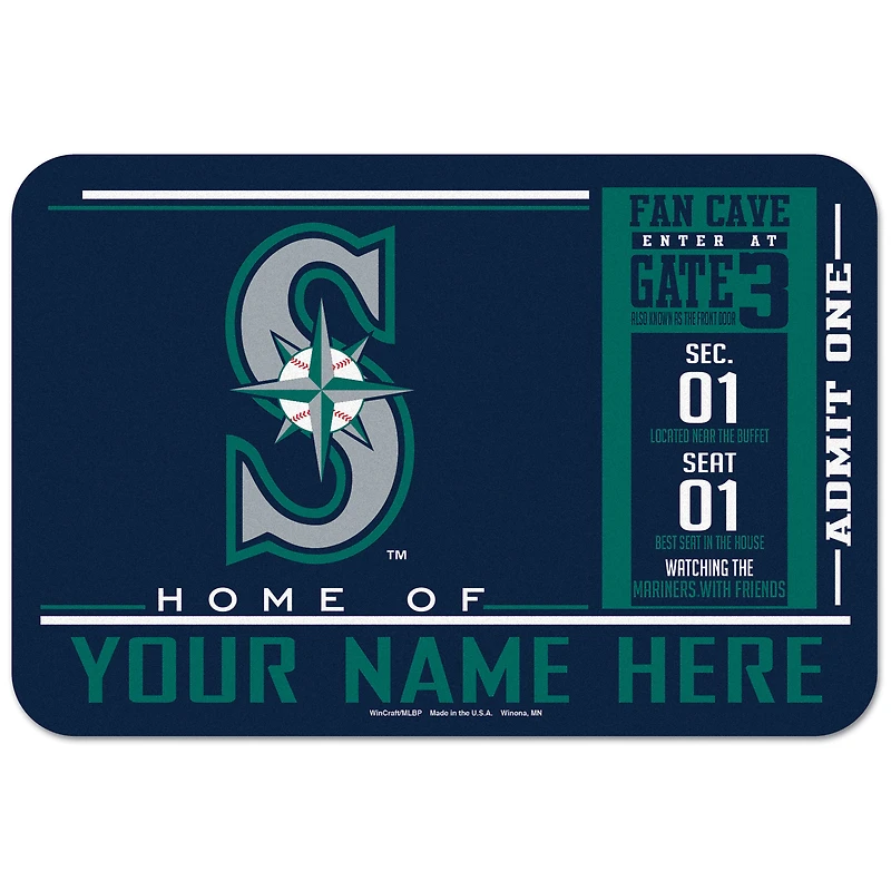 WinCraft Seattle Mariners 20'' x 30'' Personalized Floor Mat