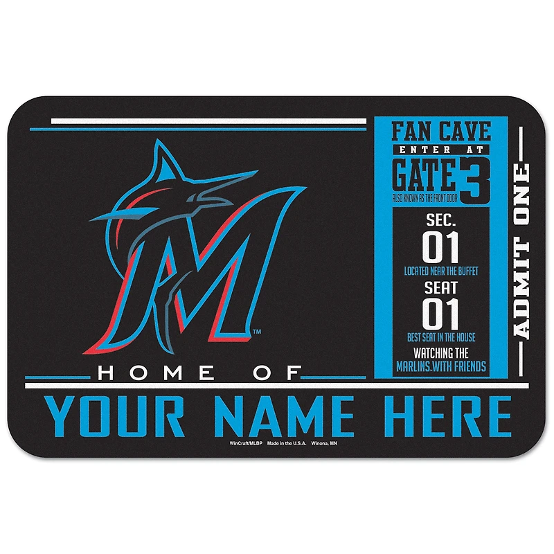 WinCraft Miami Marlins 20'' x 30'' Personalized Floor Mat