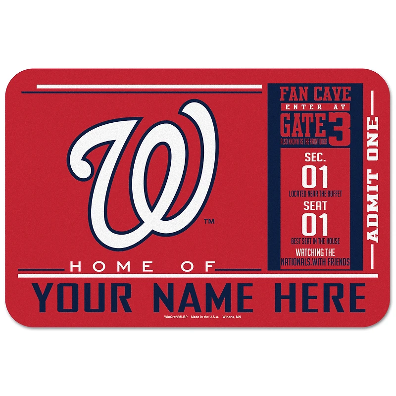 WinCraft Washington Nationals 20'' x 30'' Personalized Floor Mat
