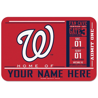 WinCraft Washington Nationals 20'' x 30'' Personalized Floor Mat
