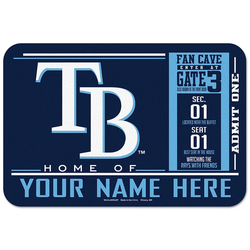 WinCraft Tampa Bay Rays 20'' x 30'' Personalized Floor Mat