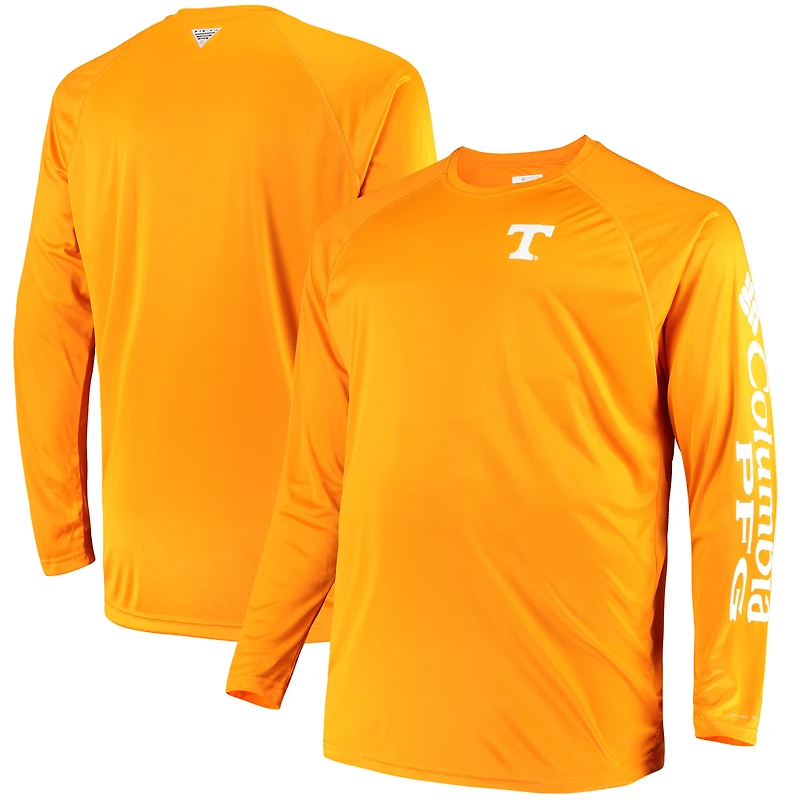 Men's Columbia Tennessee Orange Tennessee Volunteers Big & Tall Terminal Tackle Long Sleeve Omni-Shade T-Shirt