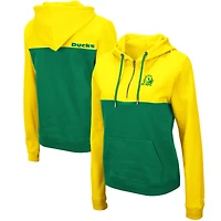 Women's Colosseum Yellow/Green Oregon Ducks Aidan Lightweight Half-Zip Hoodie