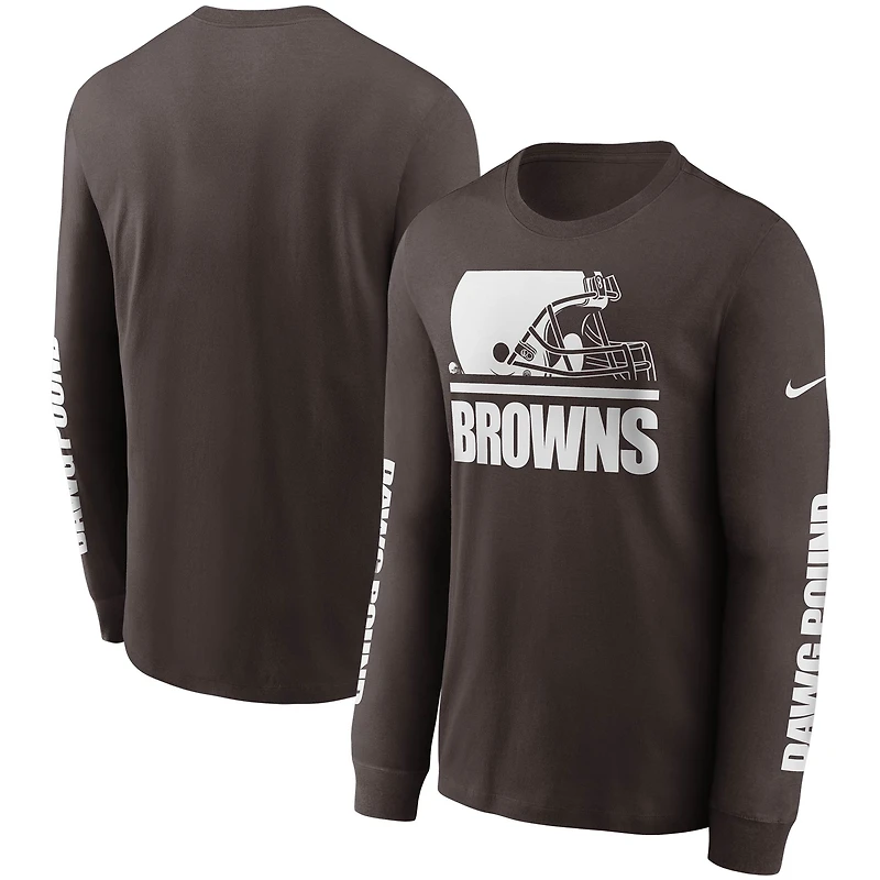 Men's Nike Brown Cleveland Browns Split Local Long Sleeve T-Shirt