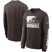 Men's Nike Brown Cleveland Browns Split Local Long Sleeve T-Shirt