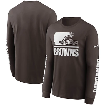 Men's Nike Brown Cleveland Browns Split Local Long Sleeve T-Shirt