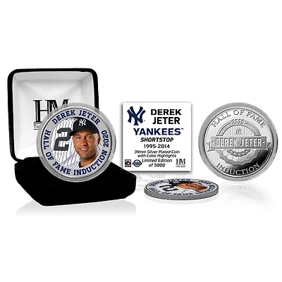 Highland Mint Derek Jeter New York Yankees 2020 Hall of Fame Induction Color Silver Coin